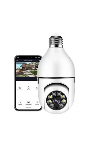 BUFFER® WiFi 360 Panoramik Ampul Kamera Gece Görüş Ses Akıllı Hareket Algılayıcı