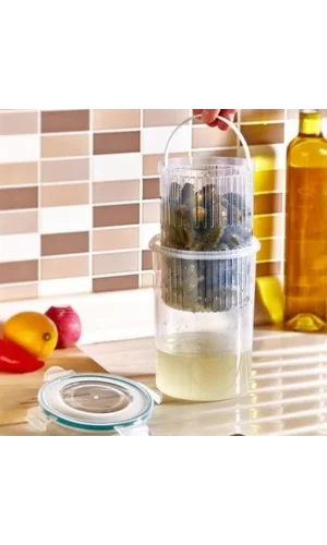 BUFFER® Zeytin Turşu Sebze Yıkama Kutusu Klipsli Kapaklı Saklama Kabı