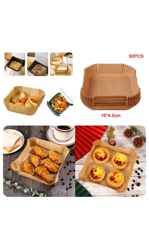 Büyük Boy Air Fryer Fritöz Pişirme Kağıdı 50 Adet