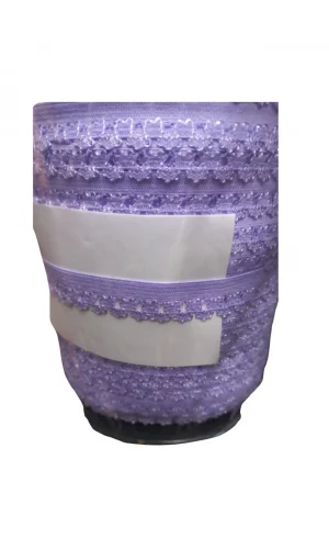 Çamaşır Lastiği Dantelli 1 cm 1 Metre Açık Mor