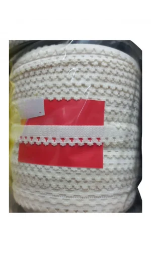Çamaşır Lastiği Dantelli 1 cm 1 Metre Beyaz 2. Model