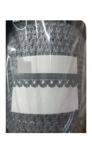 Çamaşır Lastiği Dantelli 1 cm 1 Metre Gri