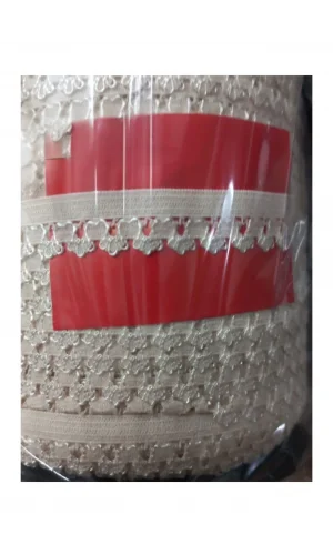 Çamaşır Lastiği Dantelli 1 cm 1 Metre Krem