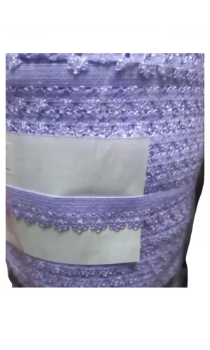 Çamaşır Lastiği Dantelli 1 cm 1 Metre Lila