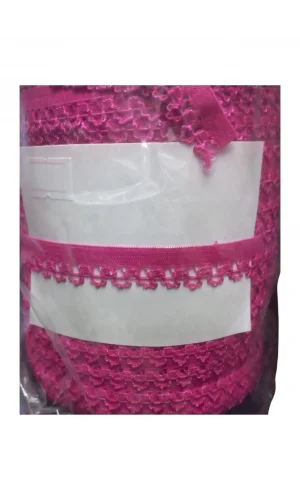 Çamaşır Lastiği Dantelli 1 cm 75 Metre 1 Top Fuşya
