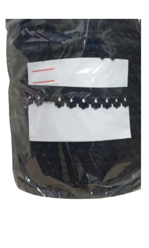 Çamaşır Lastiği Dantelli 1 cm 75 Metre 1 Top Siyah