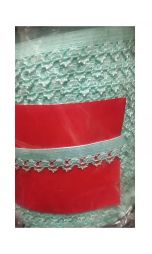 Çamaşır Lastiği Dantelli 1 cm 75 Metre 1 Top Su Yeşili