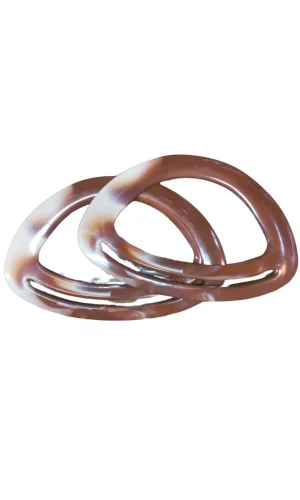 Çanta Sapı Oval Kahverengi-Beyaz 18 cm