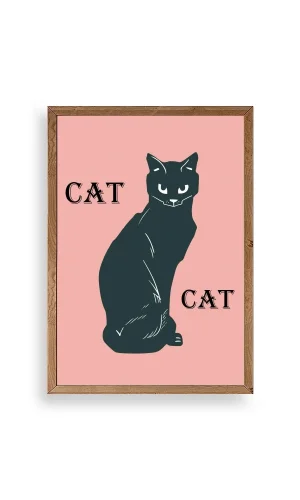 Cat Ahşap Çerçeveli Tablo