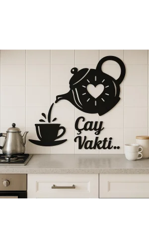 Çay Vakti – Ahşap Mutfak Duvar Dekoru