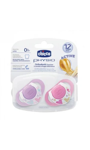 Chicco 2 li Physio Kauçuk Emzik 12 ay+ Kız