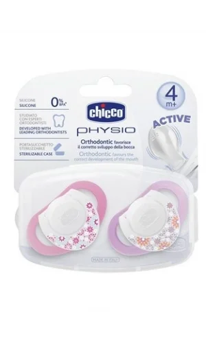 Chicco Emzik Physio Pembe Silikon 4m+ 2li