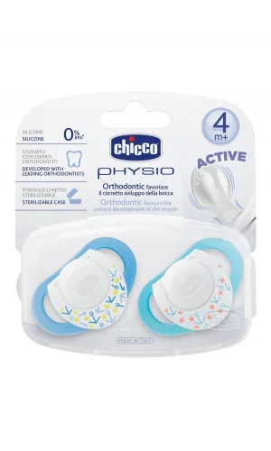 Chicco Physio Silikon Emzik 4m+ 2li - Mavi