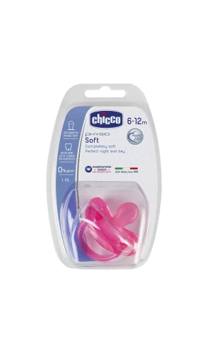 Chicco Physio Soft Silikon Emzik 12 Ay Pembe