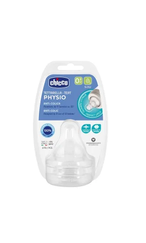 Chicco Wellbeing Silikon 2li Biberon Emziği 0 ay+