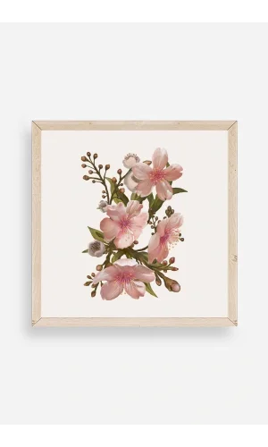 Çiçek Ahşap Çerçeveli Tablo