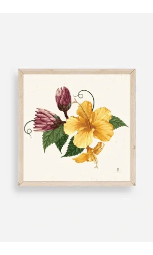 Çiçek Ahşap Çerçeveli Tablo