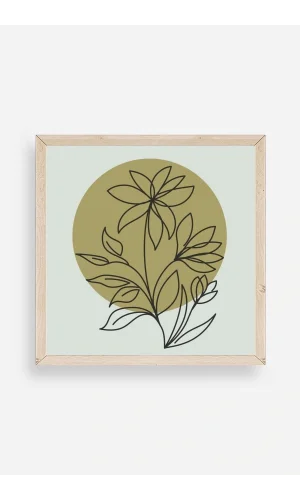 Çiçek Ahşap Çerçeveli Tablo