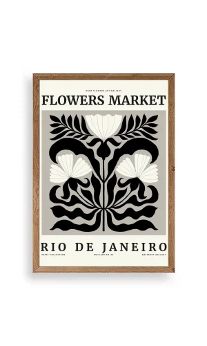 Çiçek Ahşap Çerçeveli Tablo