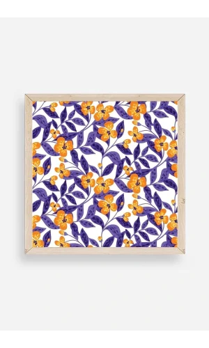 Çiçek Ahşap Çerçeveli Tablo