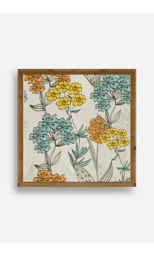 Çiçek Ahşap Çerçeveli Tablo