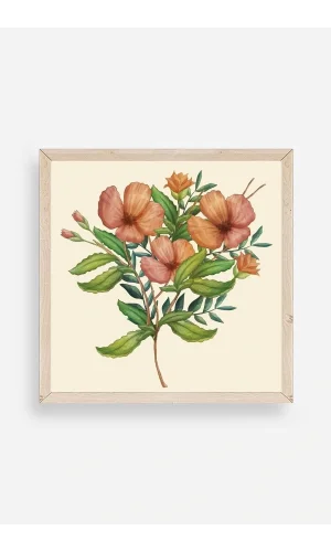 Çiçek Ahşap Çerçeveli Tablo