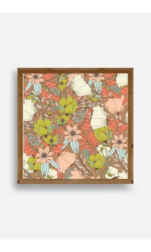 Çiçek Ahşap Çerçeveli Tablo