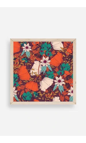 Çiçek Ahşap Çerçeveli Tablo