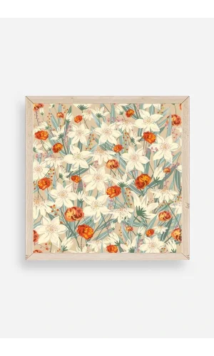 Çiçek Ahşap Çerçeveli Tablo