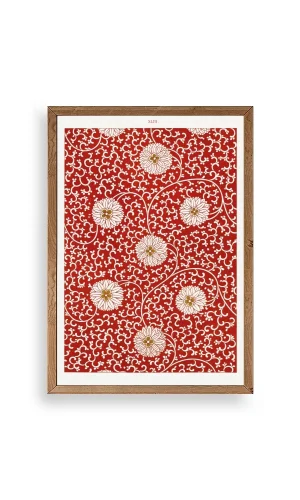 Çiçekler Ahşap Çerçeveli Tablo