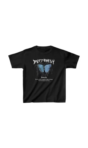 Çocuk Kız Baskılı T-Shirt - Siyah