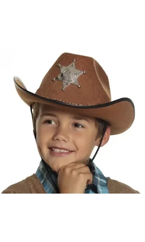 Çocuk Kovboy Şapkası Kahverengi