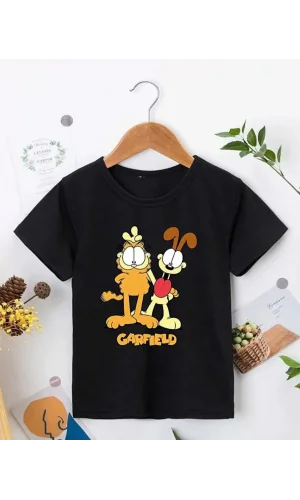 Çocuk Unisex Baskılı T-Shirt - Siyah