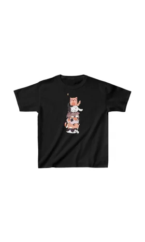 Çocuk Unisex Baskılı T-Shirt - Siyah