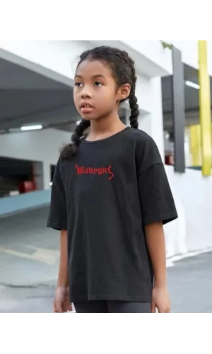 Çocuk Unisex Baskılı T-Shirt - Siyah