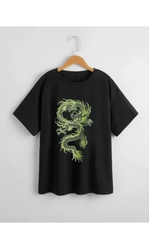 Çocuk Unisex Baskılı T-Shirt - Siyah