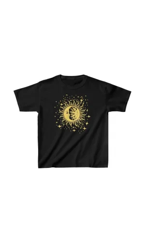 Çocuk Unisex Baskılı T-Shirt - Siyah