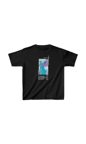 Çocuk Unisex Baskılı T-Shirt - Siyah