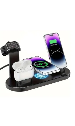 Çok İşlevli Şarj İstasyonu Siyah Renk