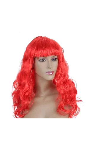 Dalgalı Kırmızı Peruk Saç