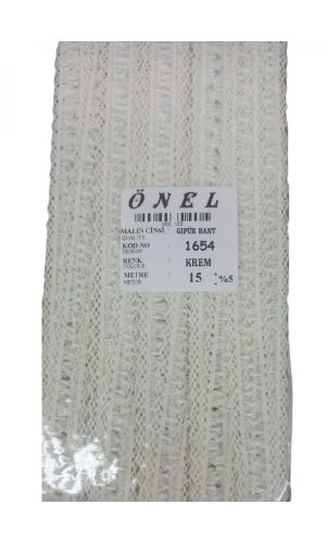 Dantel Polyester Güpür Bant Krem 15 Metre En 3 cm ON-1654-K