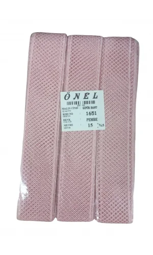 Dantel Polyester Güpür Bant Pembe 15 Metre En 3 cm ON-1651-P