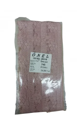 Dantel Polyester Güpür Bant Pudra 14,80 Metre En 3 cm ON-745-PU