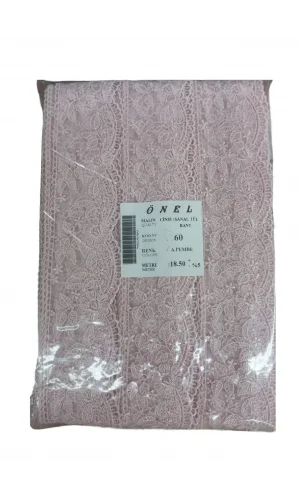 Dantel Polyester Sanal Tül Bant Açık Pembe 18,50 Metre En 6 cm ON-60-P
