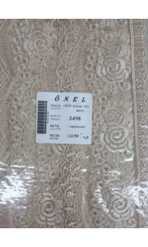 Dantel Polyester Sanal Tül Bant Cappucino 13,90 Metre En 6 cm ON-3498-C