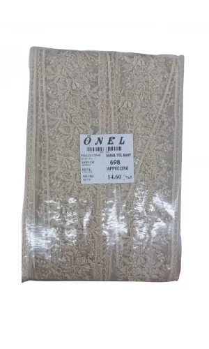 Dantel Polyester Sanal Tül Bant Cappucino 14,60 Metre En 6 cm ON-698-C