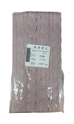 Dantel Polyester Sanal Tül Bant Y.Pudra 14,30 Metre En 3 cm ON-1538-PU