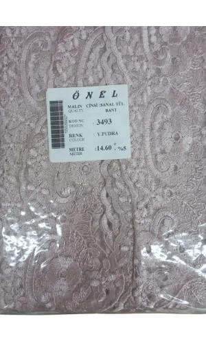 Dantel Polyester Sanal Tül Bant Y.Pudra 14,60 Metre En 6 cm ON-3493-PU