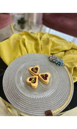 DecoHandy 39cm Çiçekli Jüt Örme Supla Amerikan Servis