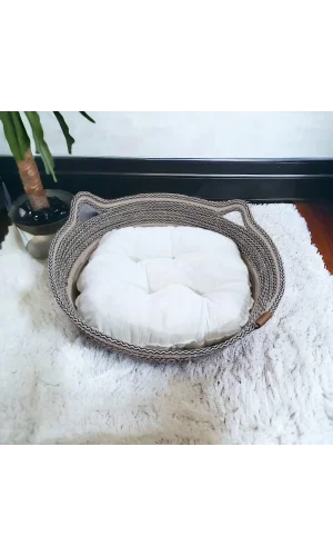 Decohandy 40 Cm Elyaflı Kedi Yatağı